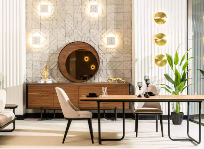 Dining table 4x Chairs Dining room Set Dining set Modern Sideboard Suite